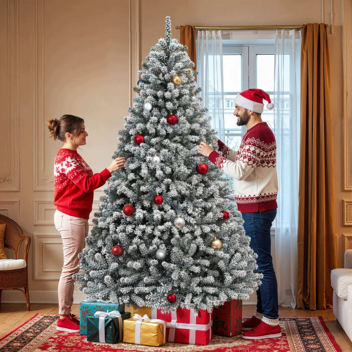Artificial Christmas tree like live spruce/iodine, 228 cm 7,5 feet, snow-covered, dense Manufacturer code 17876856454