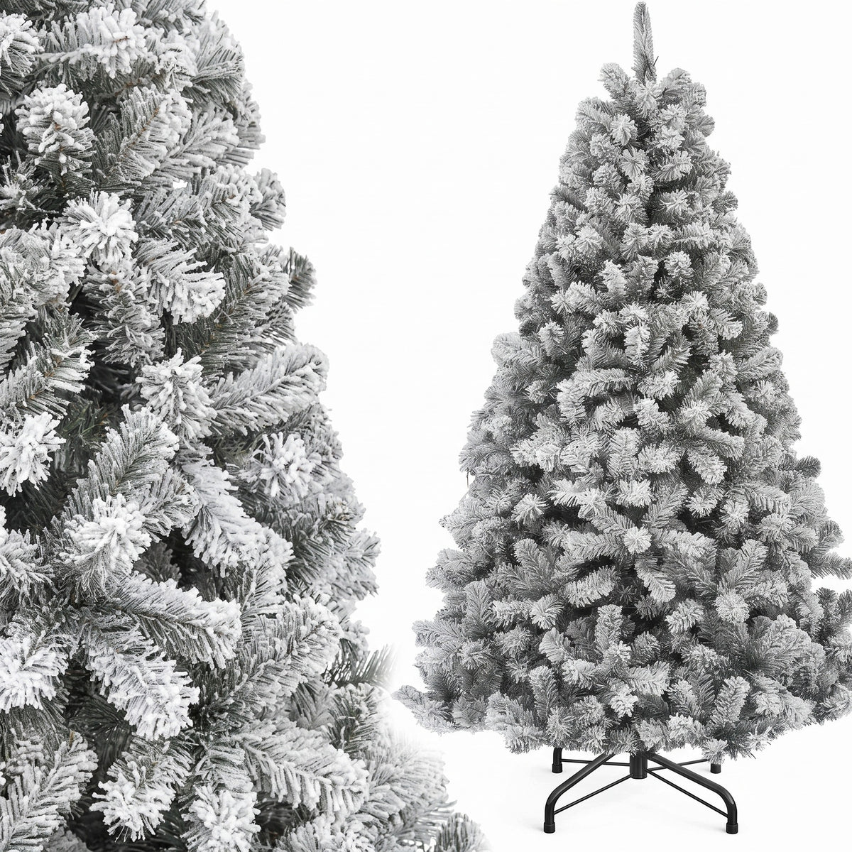 Artificial Christmas tree like live spruce/iodine, 228 cm 7,5 feet, snow-covered, dense