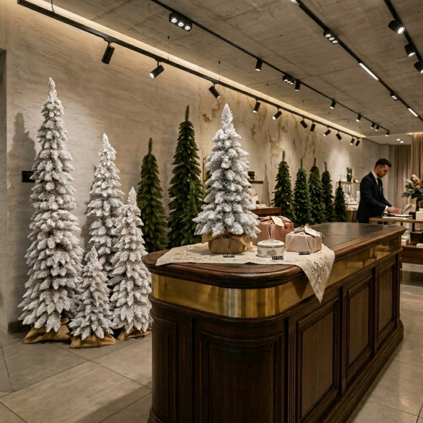 Artificial Christmas tree narrow SLIM Tatra spruce with snow-covered snow 180 cm Packaging status original