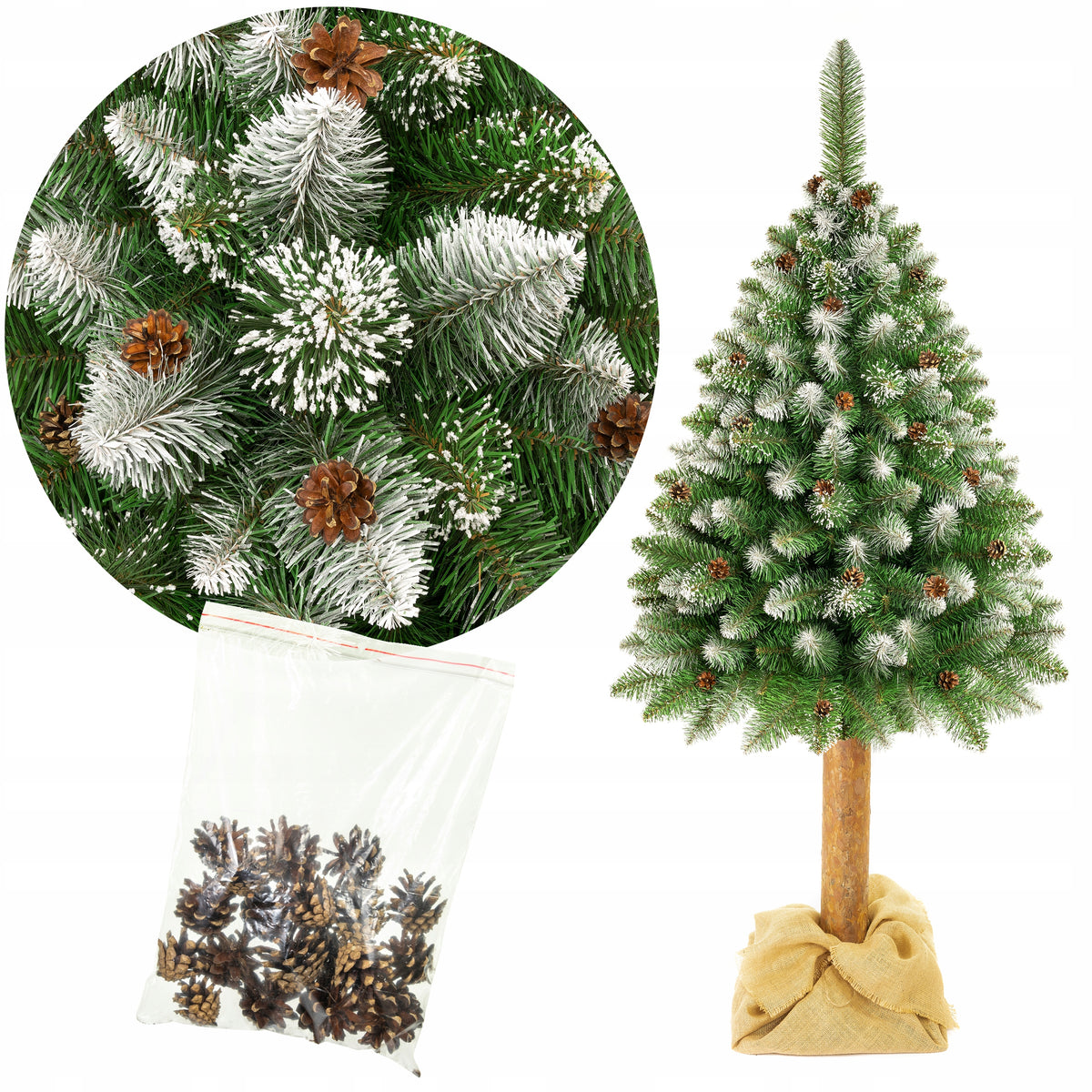 Artificial Christmas tree on the trunk 200 cm snow-covered diamond pine - MANUFACTURER