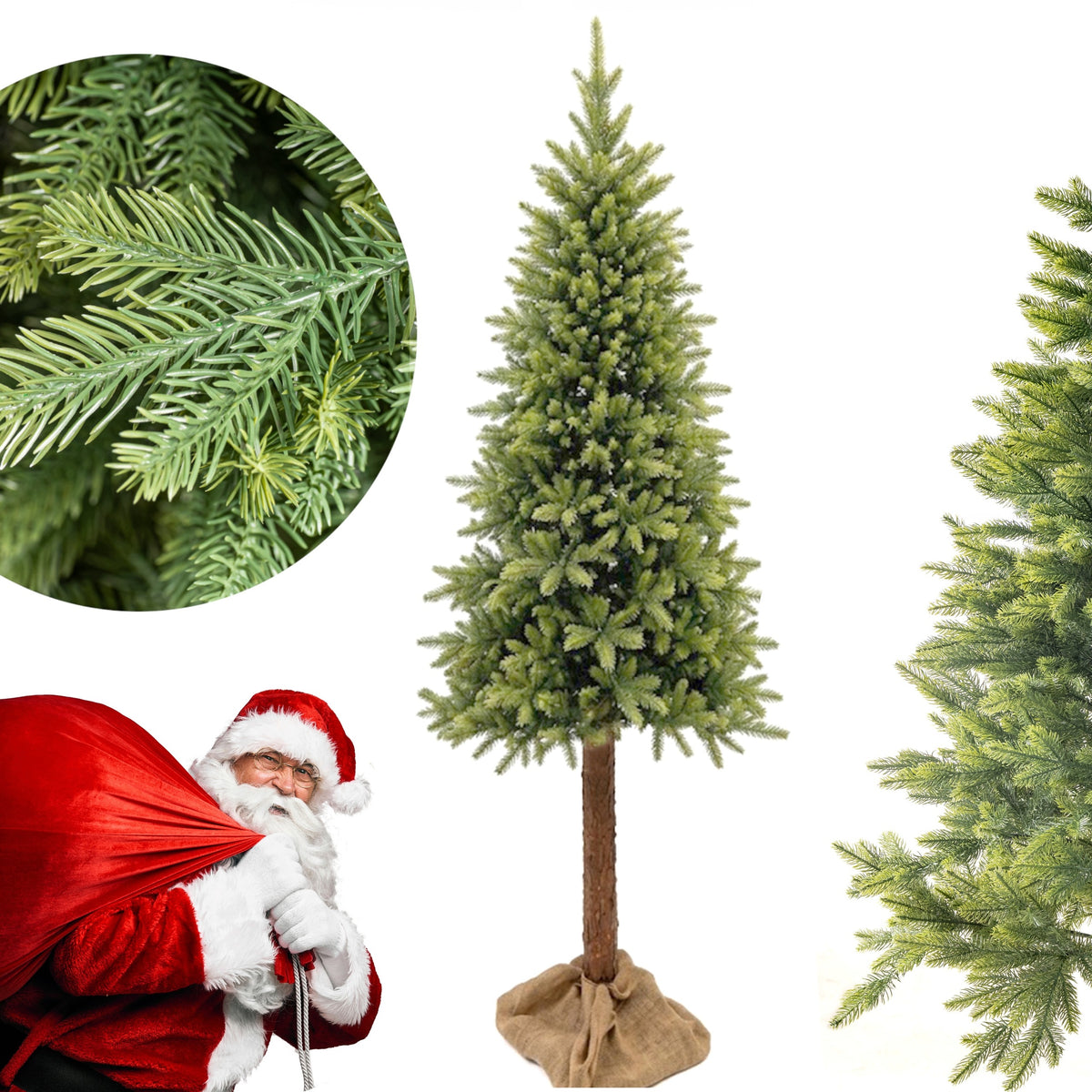 Artificial Christmas tree on the trunk 220 cm PE 01 100% LIGHT GREEN FULL PE 523 TIPS