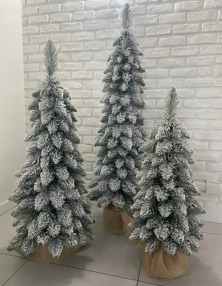 Artificial Christmas tree snow-covered SLIM in a pot 150 cm Spruce Zakopane narrow
