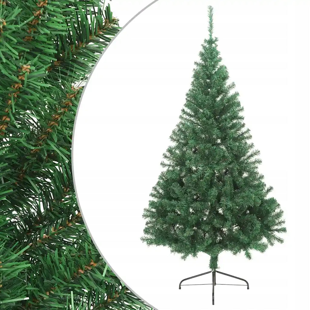Artificial Christmas tree with stand, half, green, 180 cm, PVC