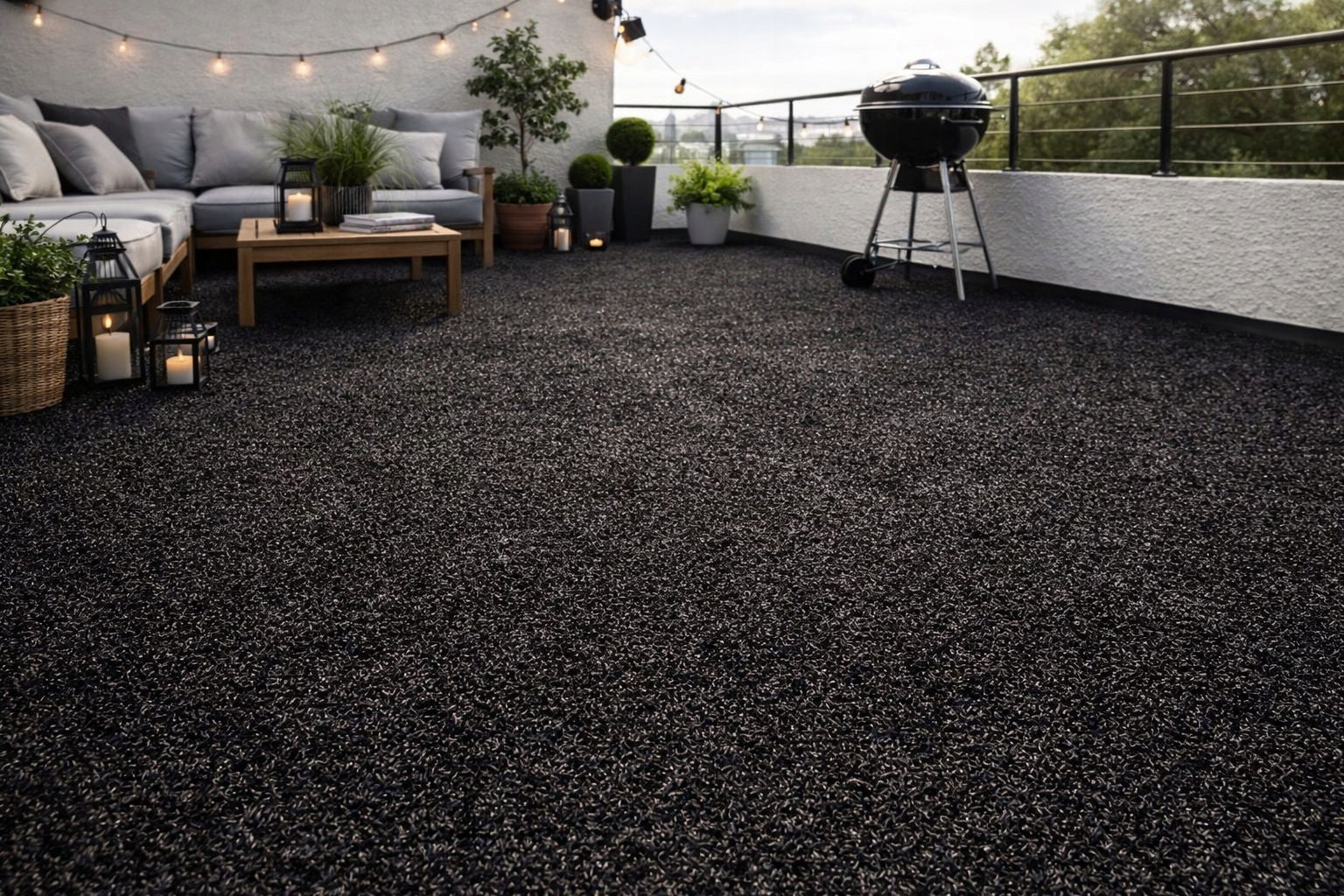 Artificial grass|Event Grass|Black| width 4m | exhibitions, events| Terrace Packaging status original