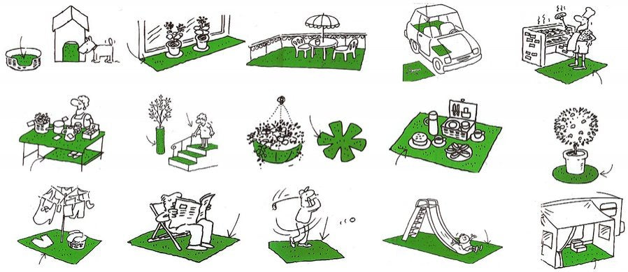 Artificial grass UNIVERSAL many colors / fairs / exhibitions / exhibitions Color other