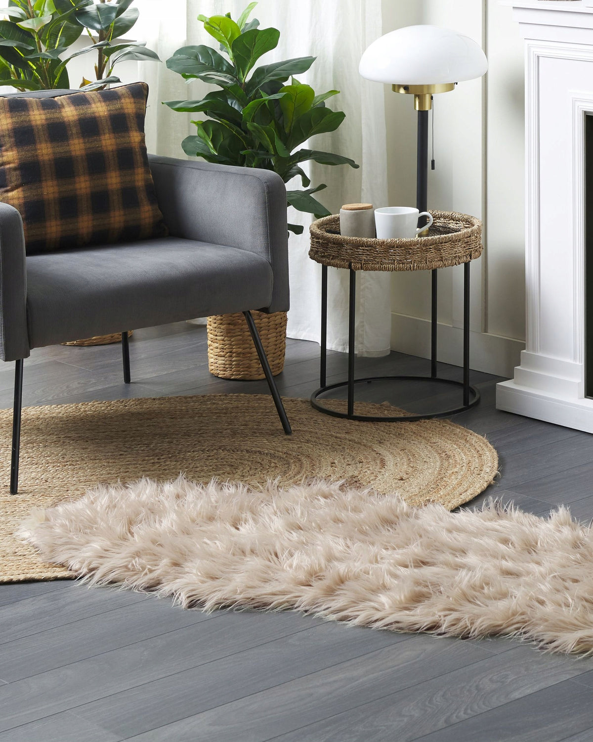 Artificial sheepskin fur 180x60 cm beige Packaging status original