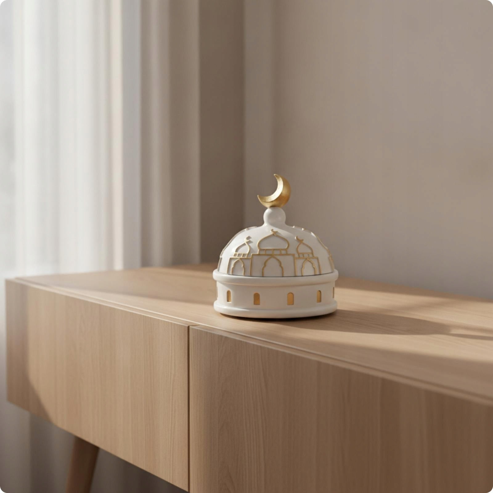 Artistic Tabletop Ornament | Architectural, moon shaped Moon Style C