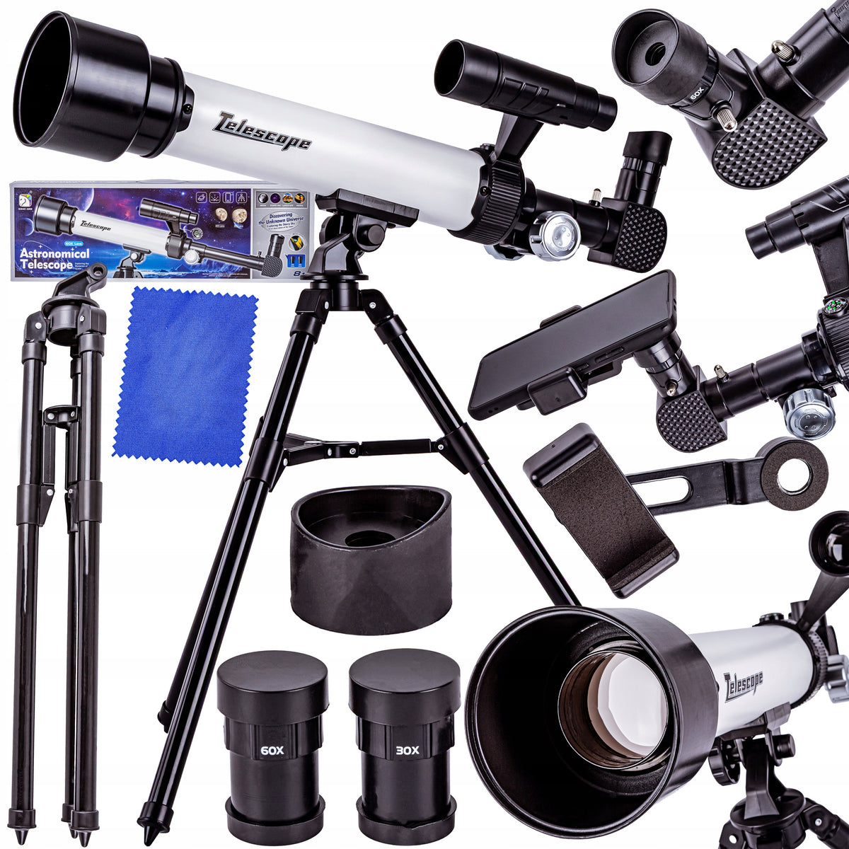 Astronomical Telescope with Tripod Observation telescope 2 glasses Akcesoria