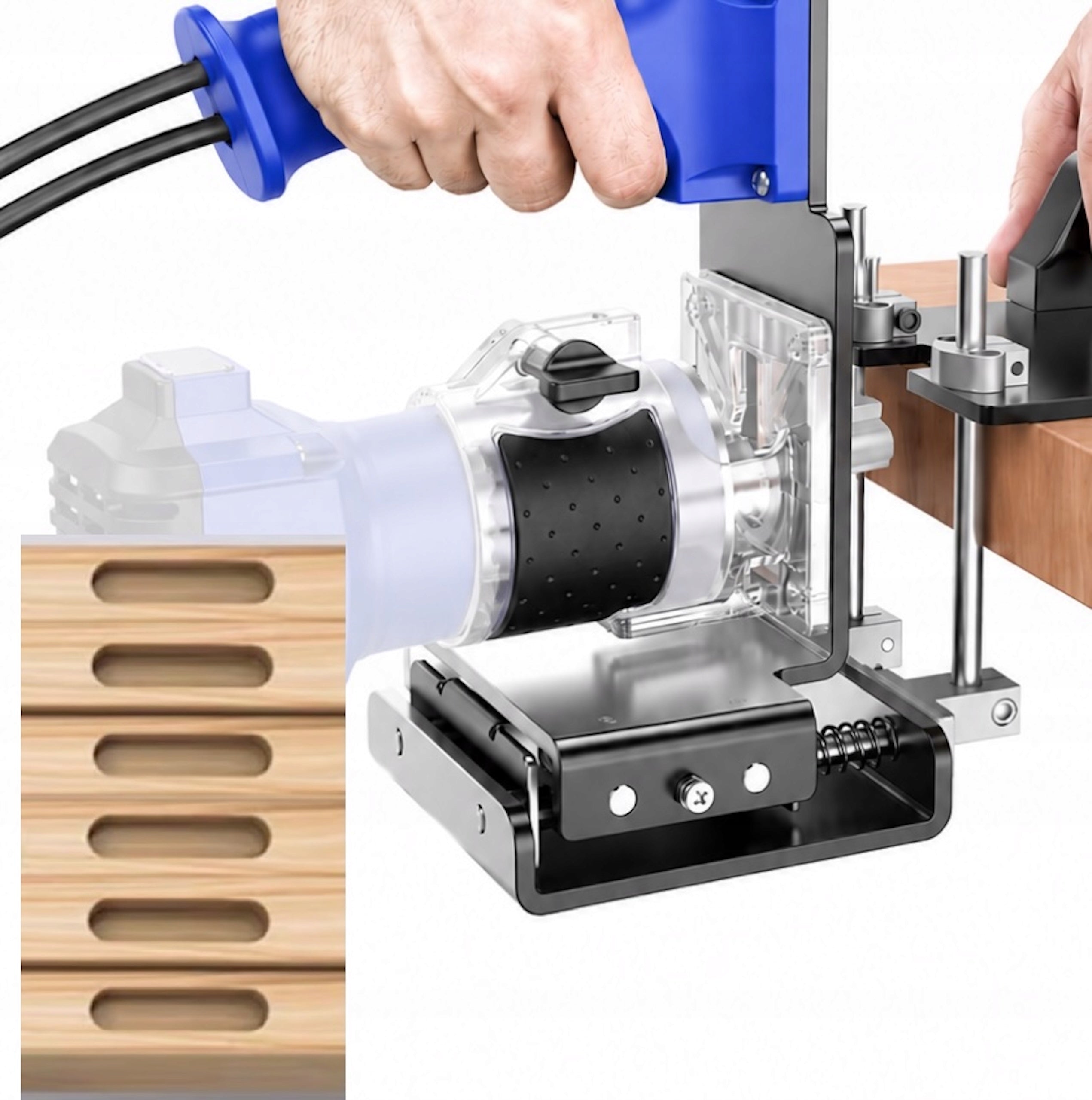 Attachment for connection outlet grooves leading high-spindle milling machine