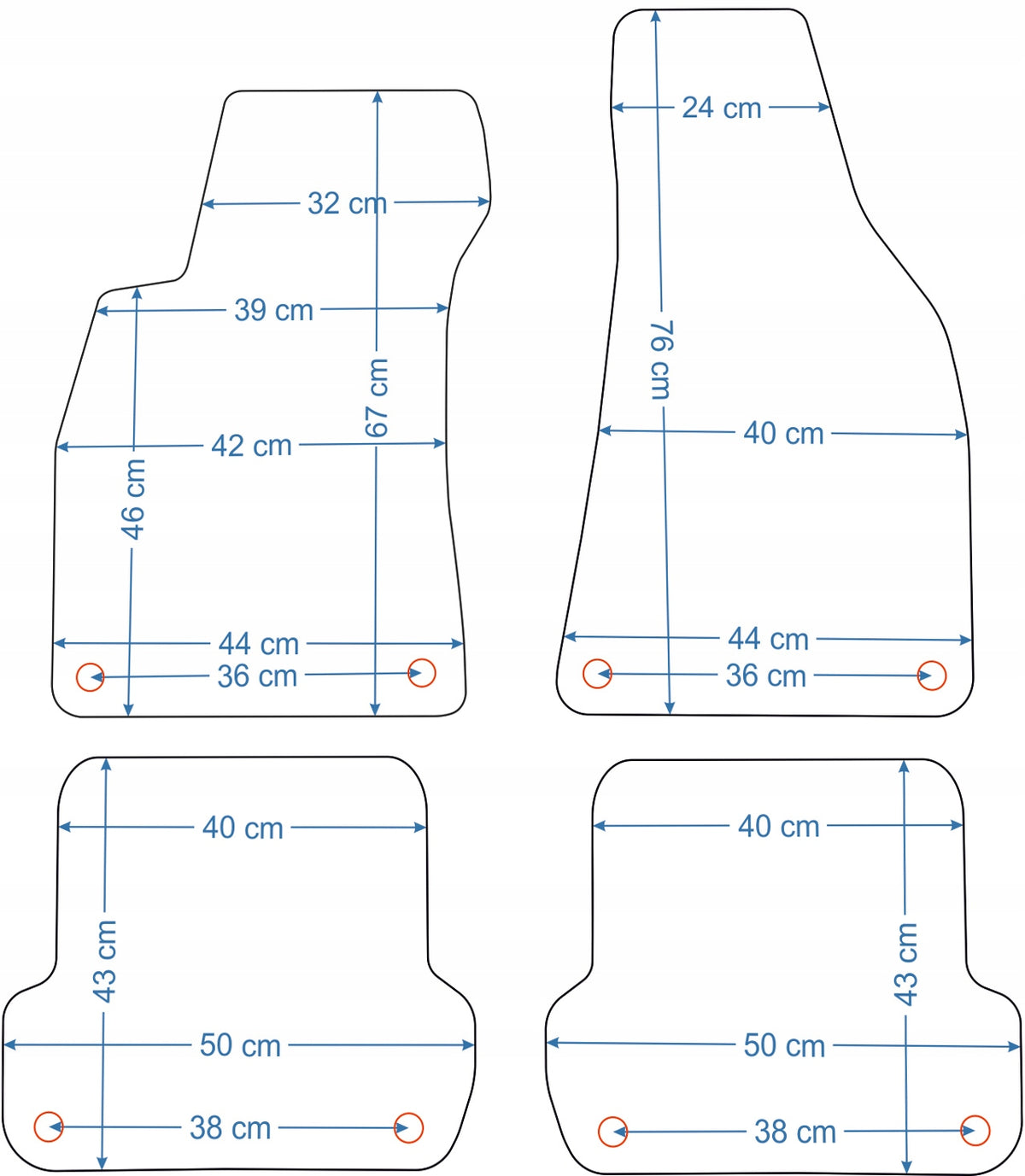 Audi A4 B6 and B7 2000-2008r. Black velour rugs - Economy. EAN (GTIN) 5906716802653