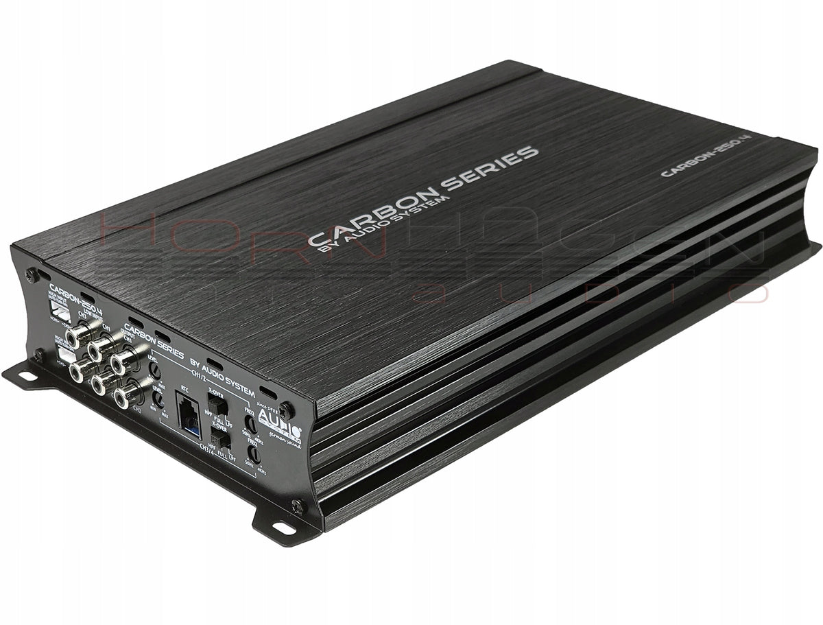 Audio System Carbon 250.4 4-Channel Amplifier 4x110W RMS, 2x220W RMS Bridged, High-Level Input Packaging status original