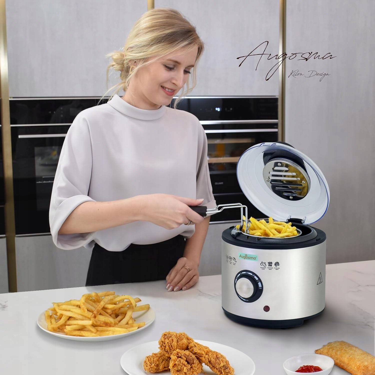 Augosma air fryer KL-803F 1L 950W stainless steel temperature control Brand no brand