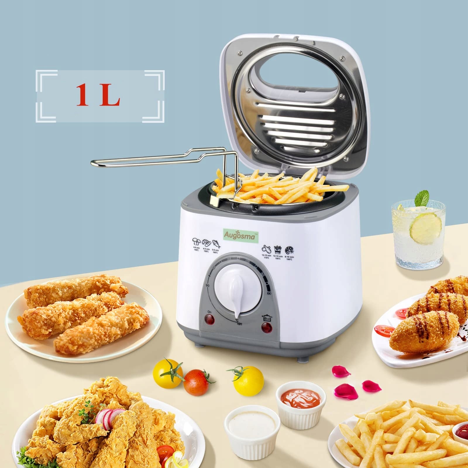 Augosoma Mini Oil Fryer 850-950 W, 1L not available Packaging status original
