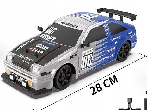 Auto Drift Large Car REMOTE CONTROLLED 2.4Gz RC LED SMOKE 4x4 Color blue