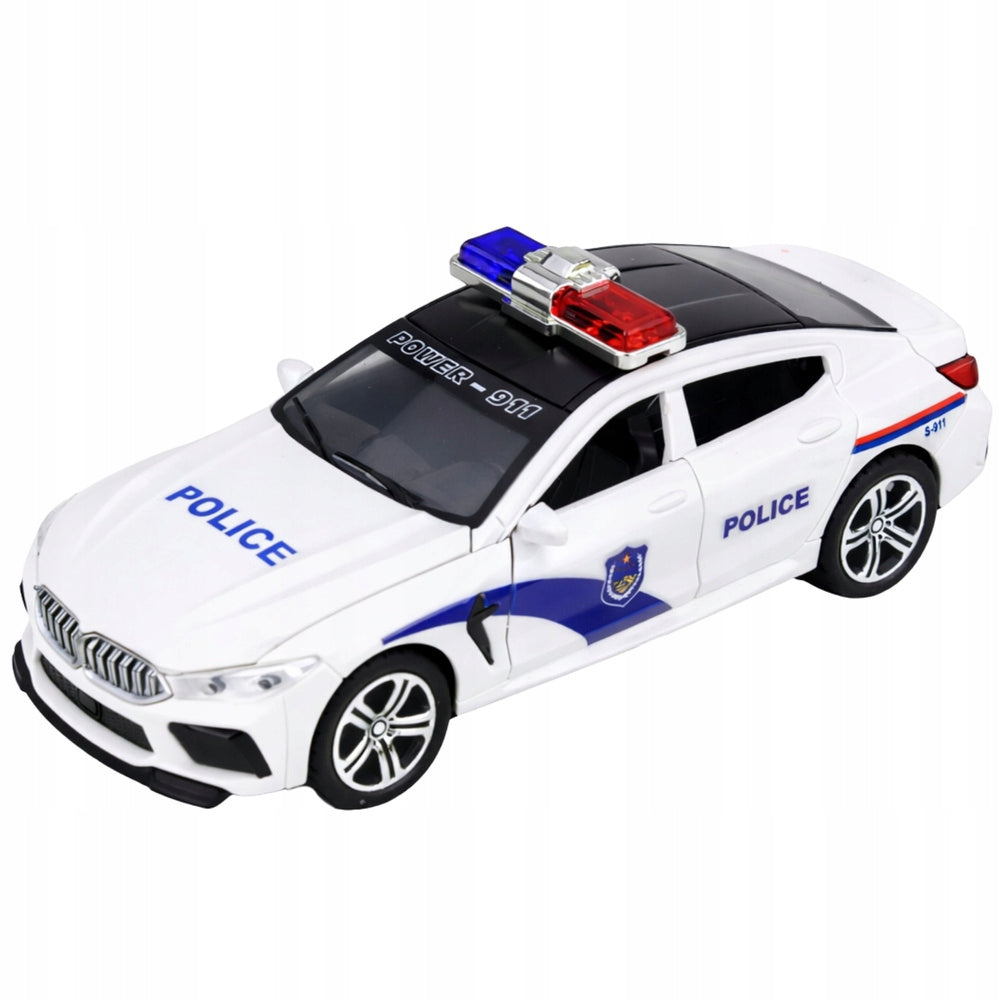 Auto Police Car Opening Door Drive Light Sounds White Brand LEAN Toys