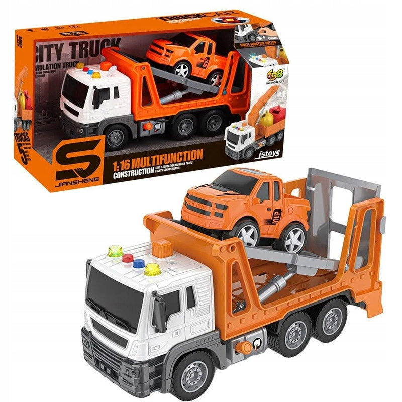 Auto-Truck Car Pick-Up Tow Truck With Sound/Light Effects Color orange
