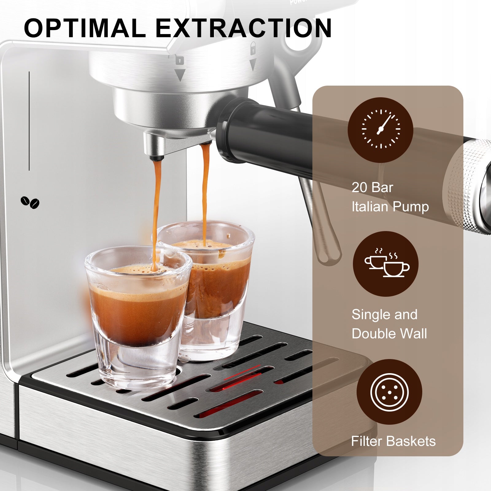 Automatic Coffee Machine Espresso Maker Milk Frother Steam Wand for Kitchen Packaging status original