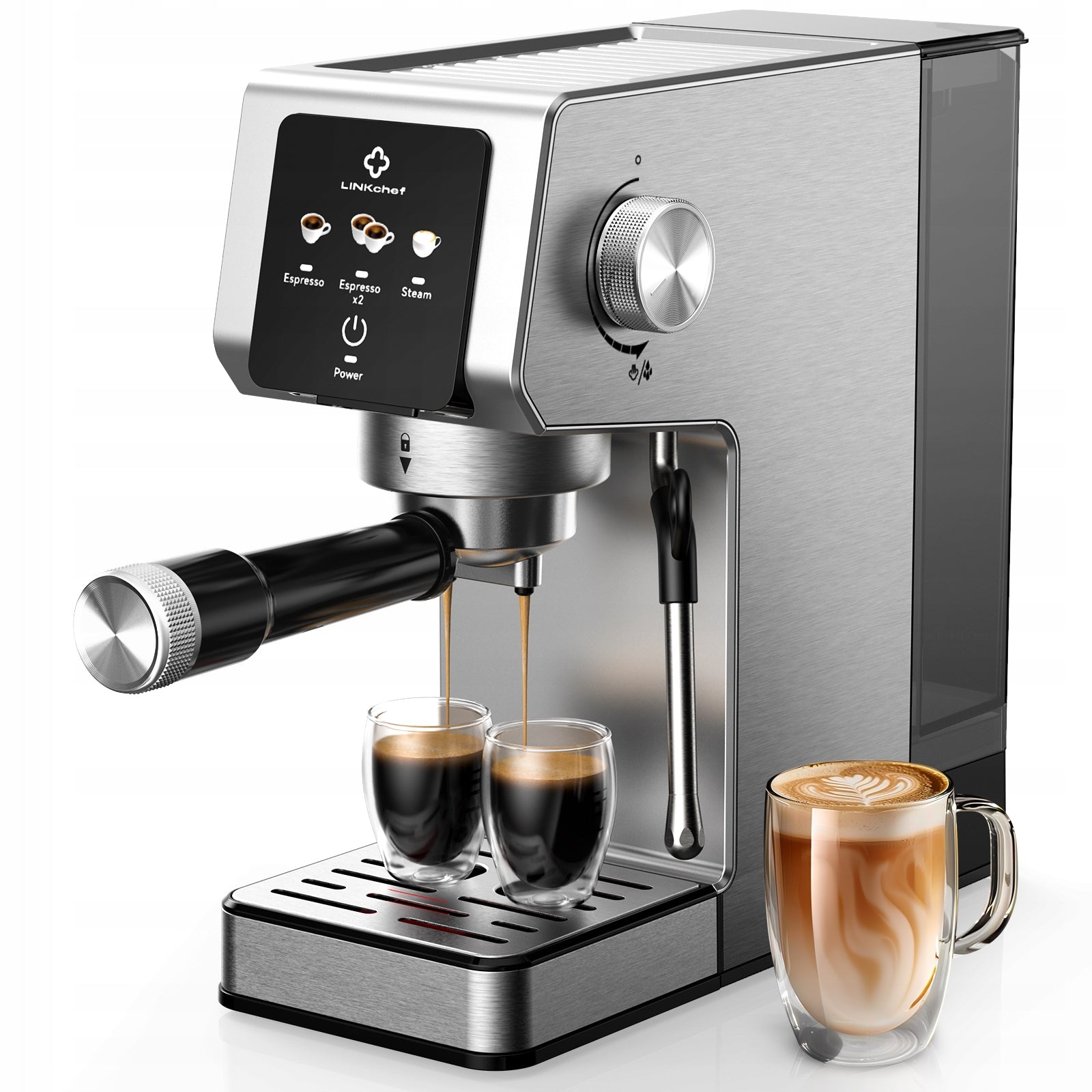 Automatic Coffee Machine Espresso Maker Milk Frother Steam Wand for Kitchen