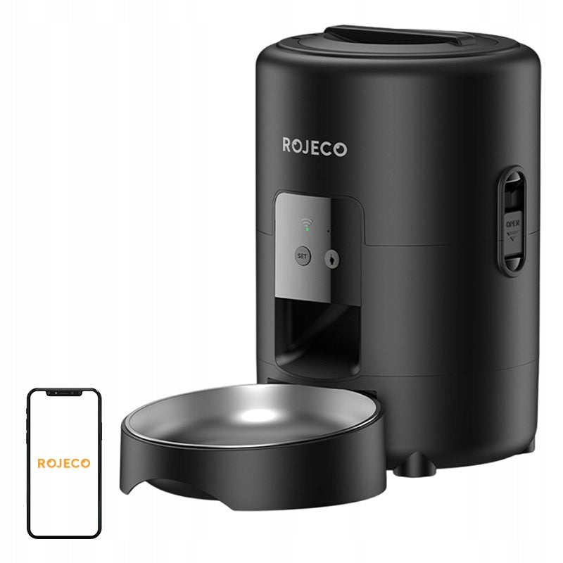Automatic Dog Food Dispenser ROJECO 2L WiFi Stainless Steel
