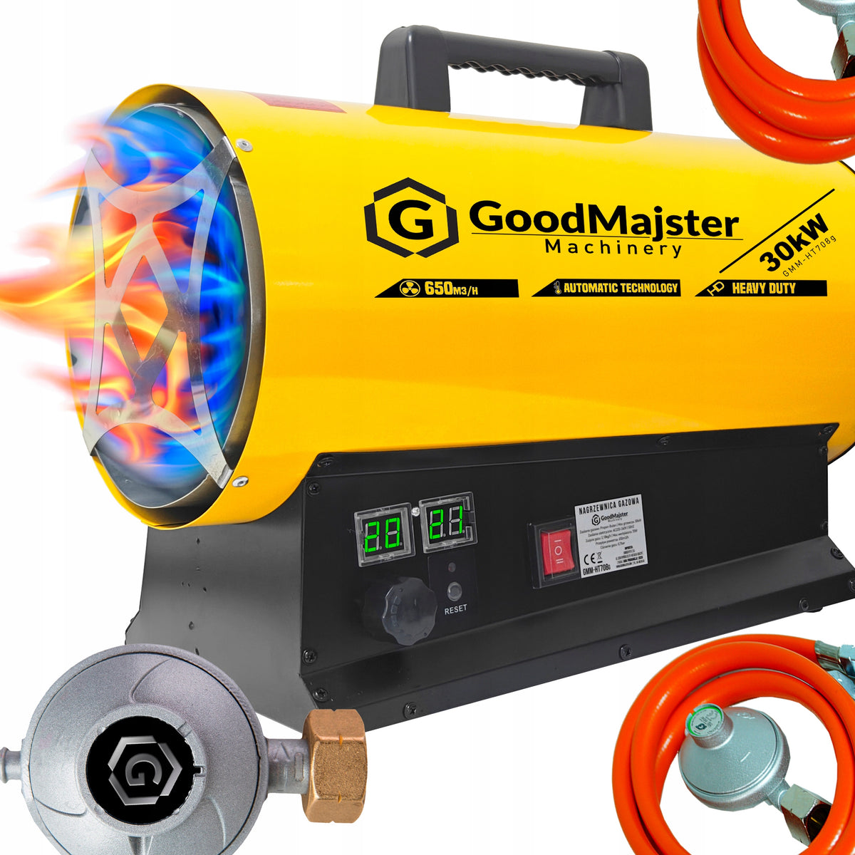 Automatic GAS HEATER with LCD THERMOSTAT 30kW BLOWER 650m3/h