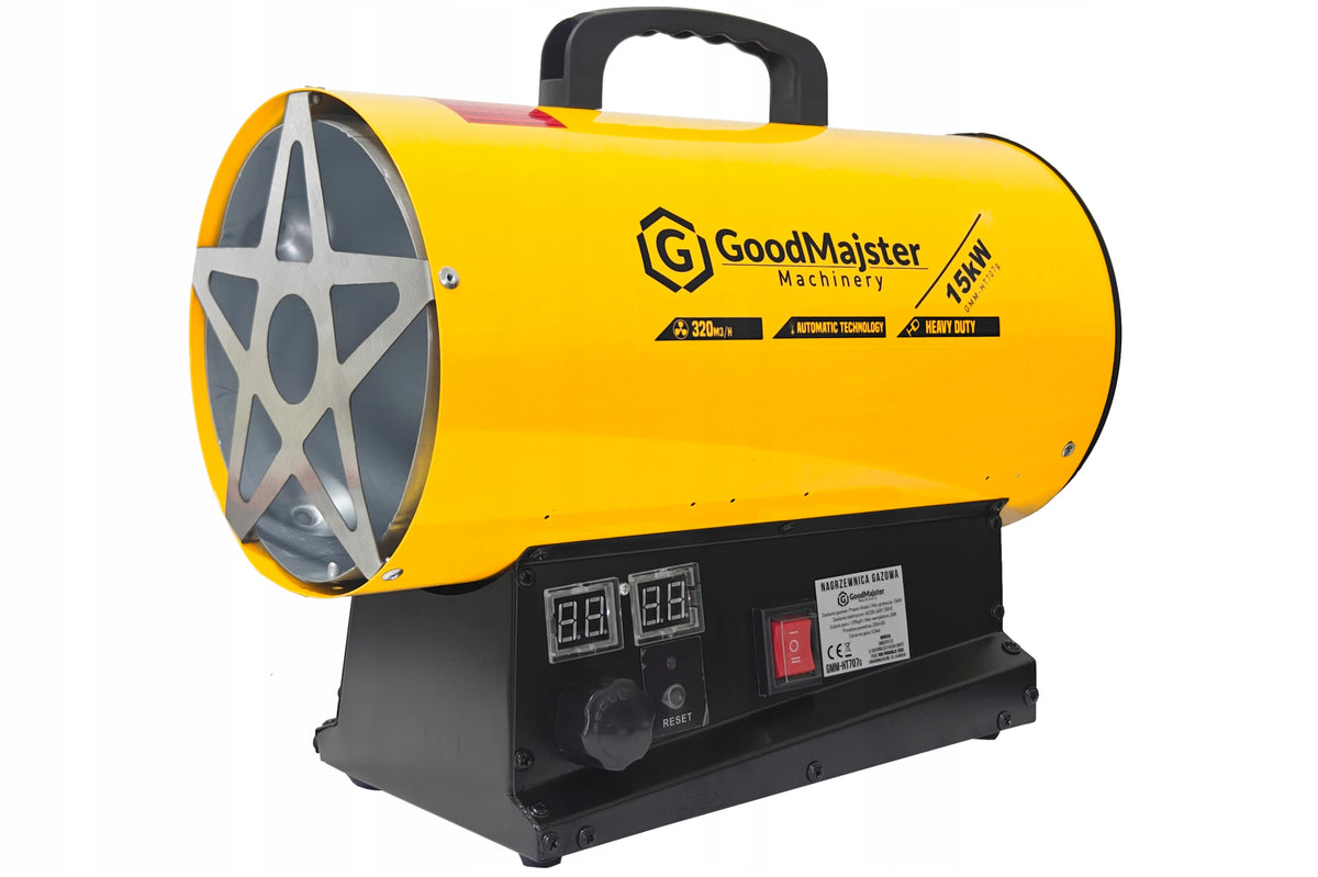 Automatic GAS HEATER with THERMOSTAT LCD 15kW BLOWER 320m3/h Manufacturer code GMM-HT707g