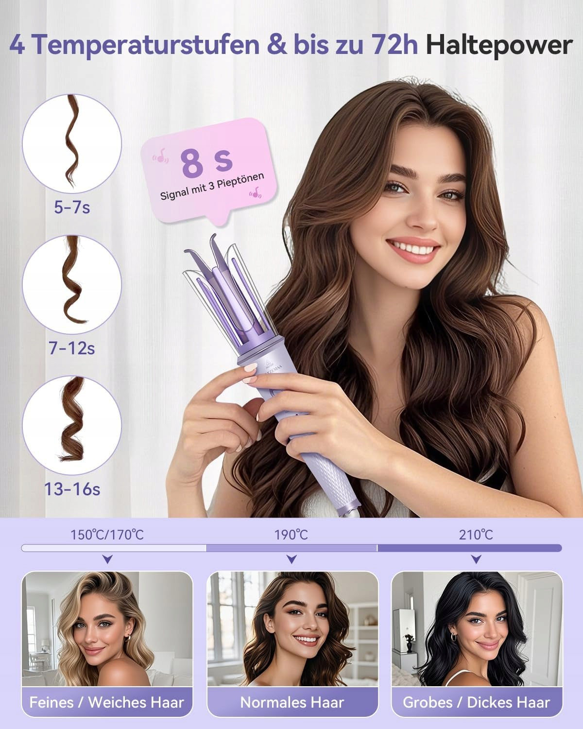 Automatic Hair Curler 25 mm,Large Curls Beach Waves,Negative Ionization Manufacturer code lokówka automatyczna obrotowa Y-268