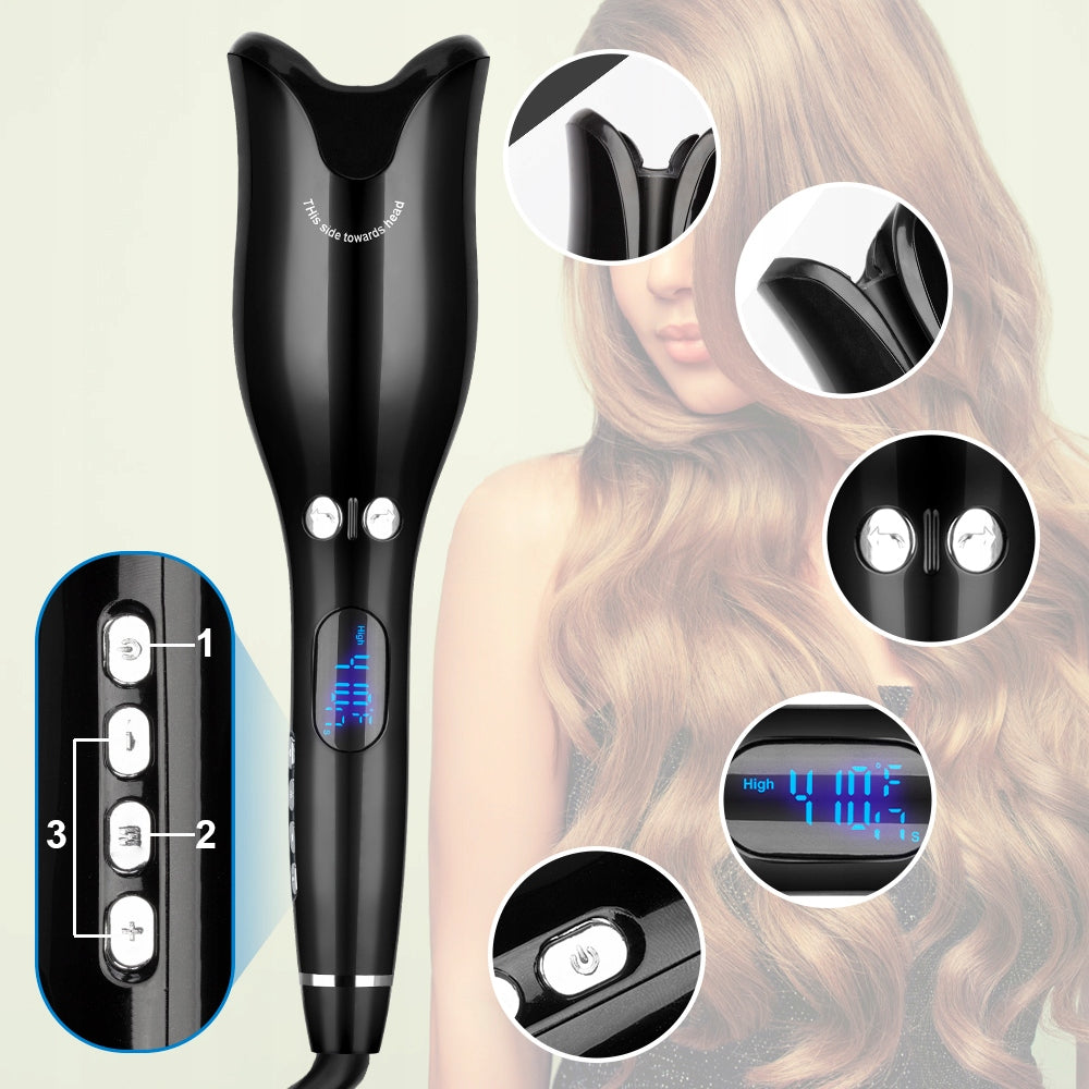 Automatic Hair Curler Ceramic Barrel Safe Easy for Women Children Elderly Brand Homkel