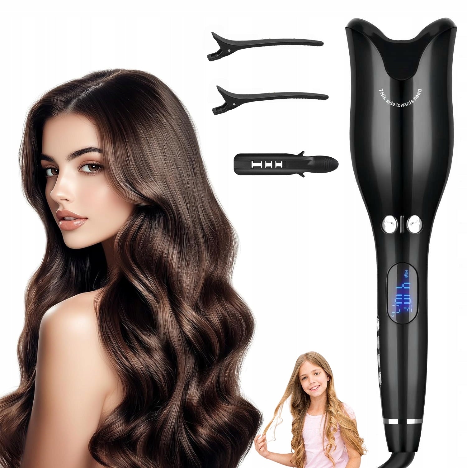 Automatic Hair Curler Ceramic Barrel Safe Easy for Women Children Elderly