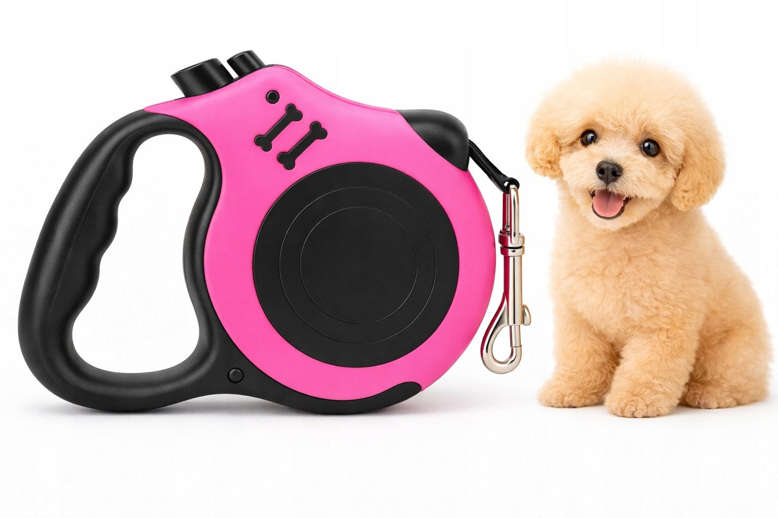 Automatic Lanyard for Dog Cat Flexi Retractable with Lock 5m 20kg PINK