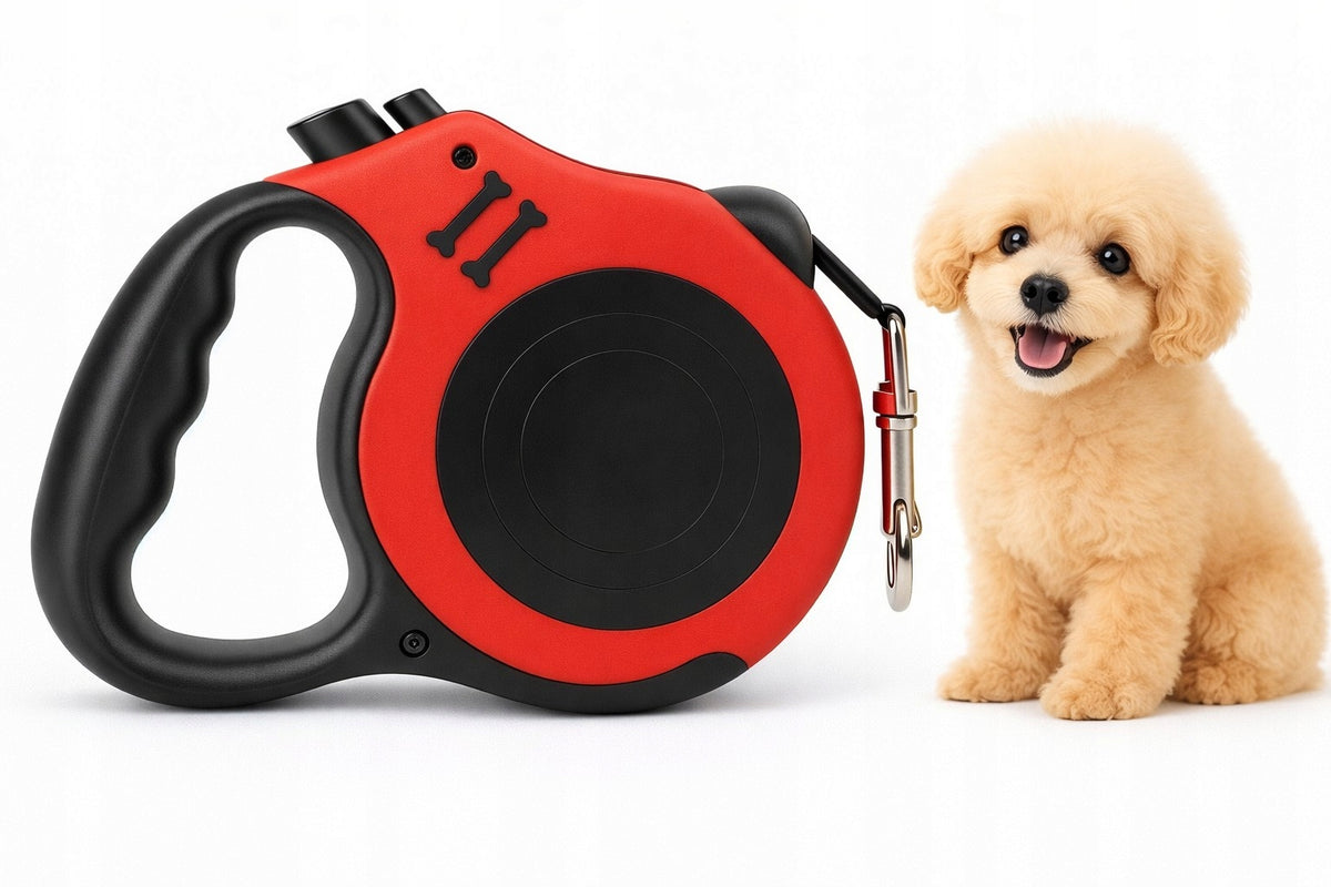 Automatic Lanyard for Dog Cat Flexi Retractable with Lock 5m 20kg RED
