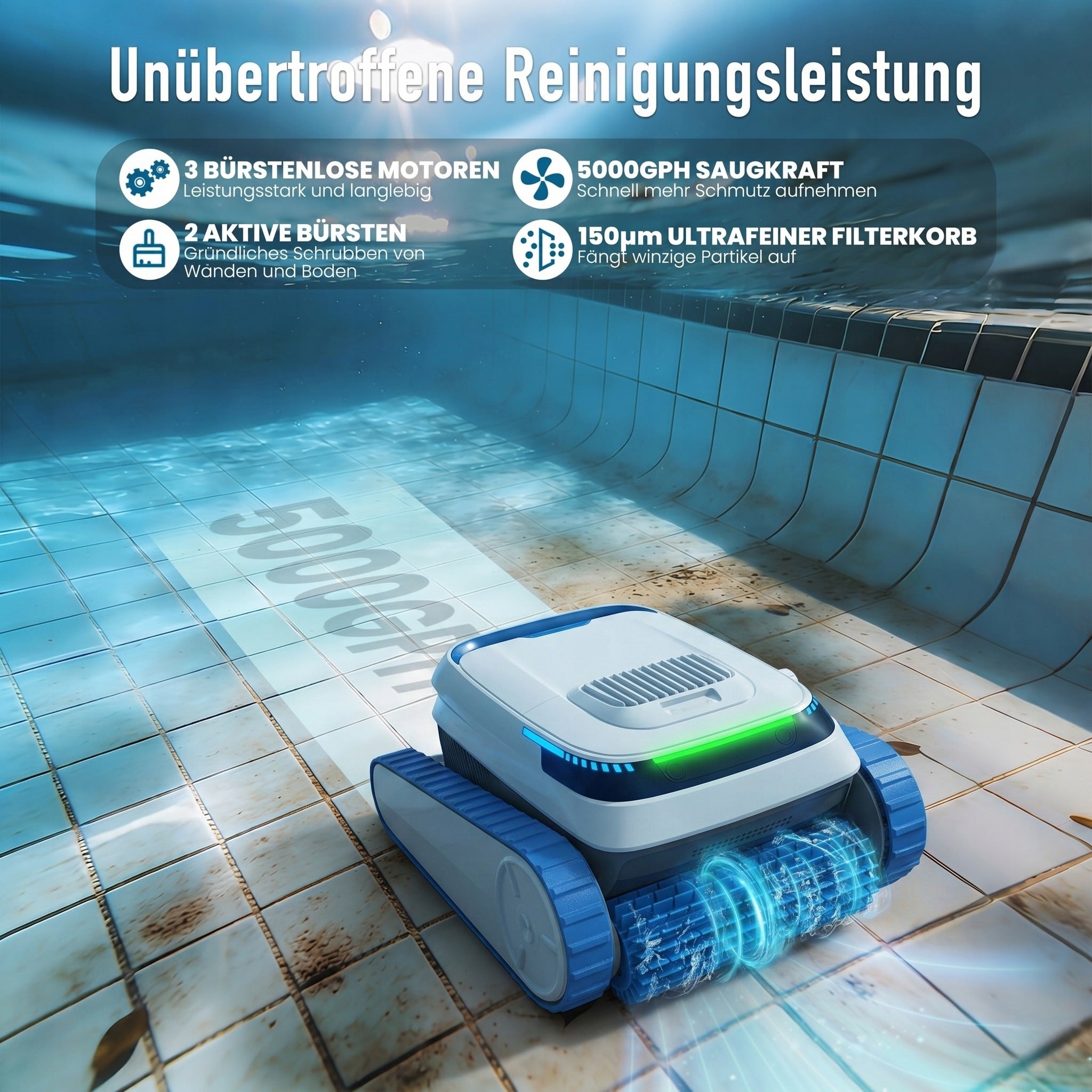 Automatic Pool Cleaning Robot Vacuum Cleaner Airrobo PC20 170m² 120 min APP Manufacturer AIRROBO