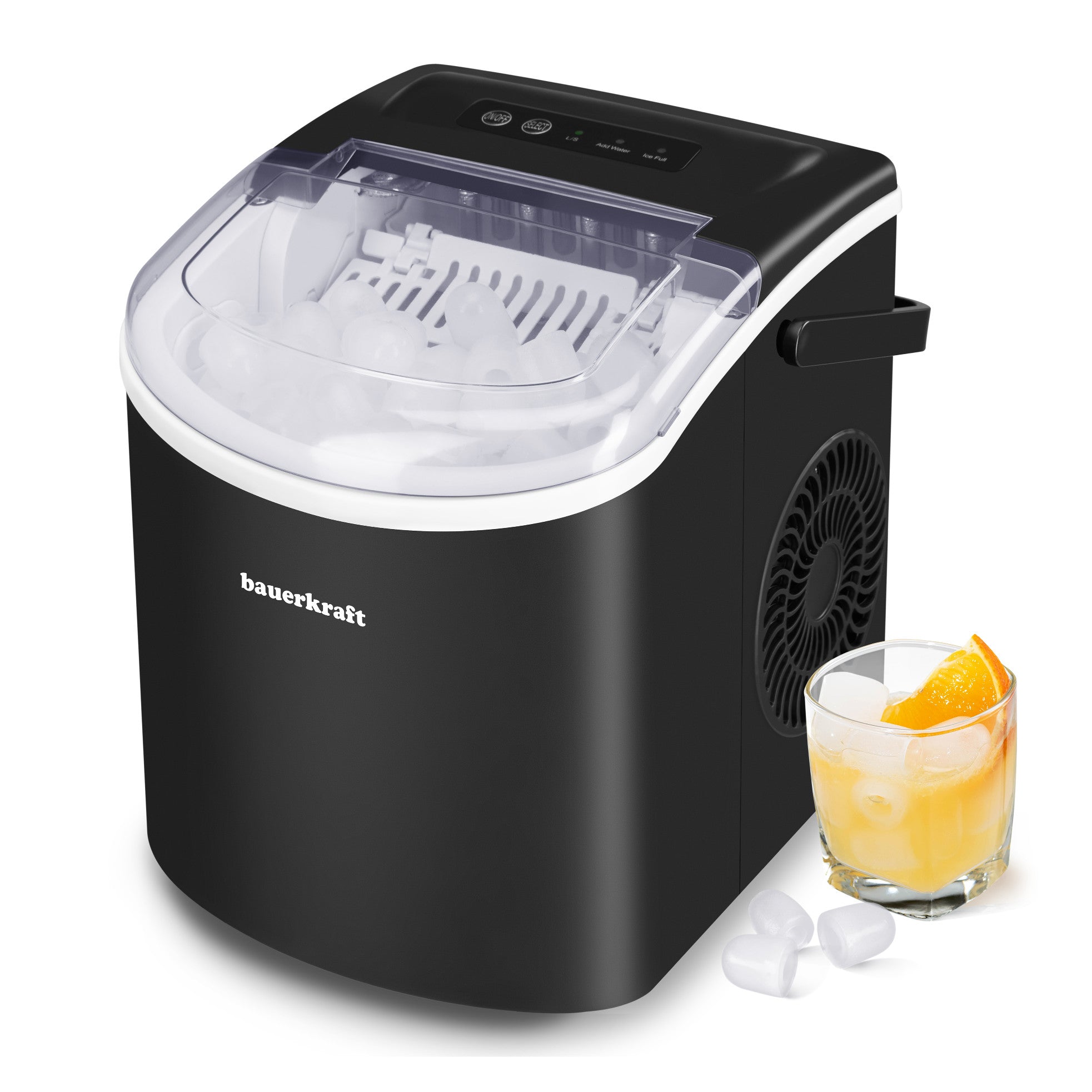 Automatic Quiet Efficient Ice Maker Bauerkraft 12kg/24h black
