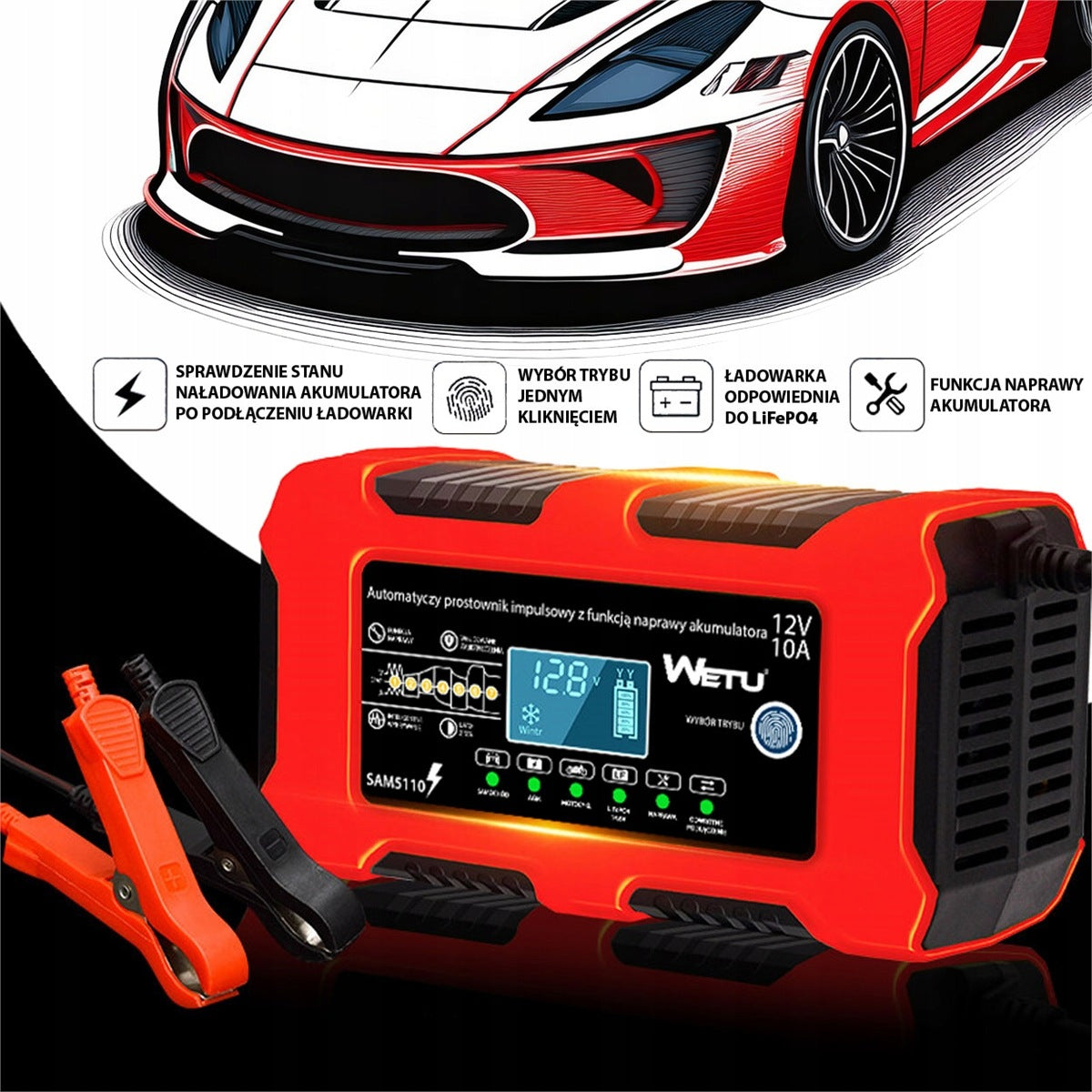 Automatic Rectifier 10A for LiFePO4 AGM Gel 12V WETU batteries Brand WETU