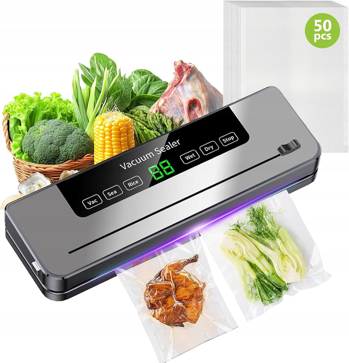 Automatic Vacuum Welding Machine for Food+50 Food Foil Manufacturer code All-in-OneMart 829
