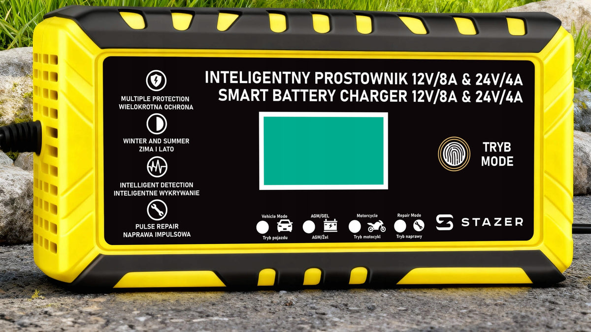 Automatic car rectifier with 12V 24V battery repair function Brand Stazer
