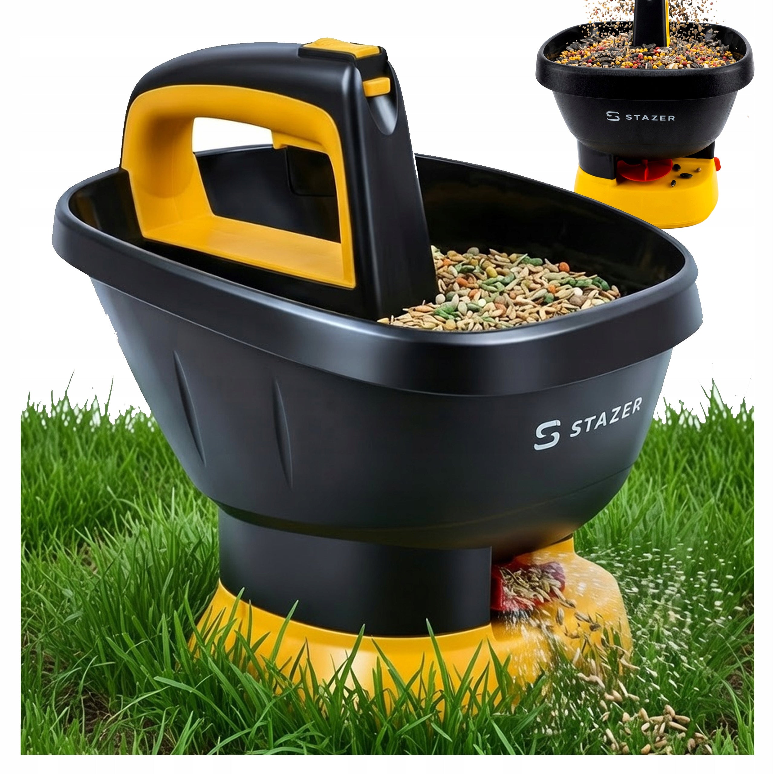 Automatic electric seed spreader sand salt fertilizer 2,7l