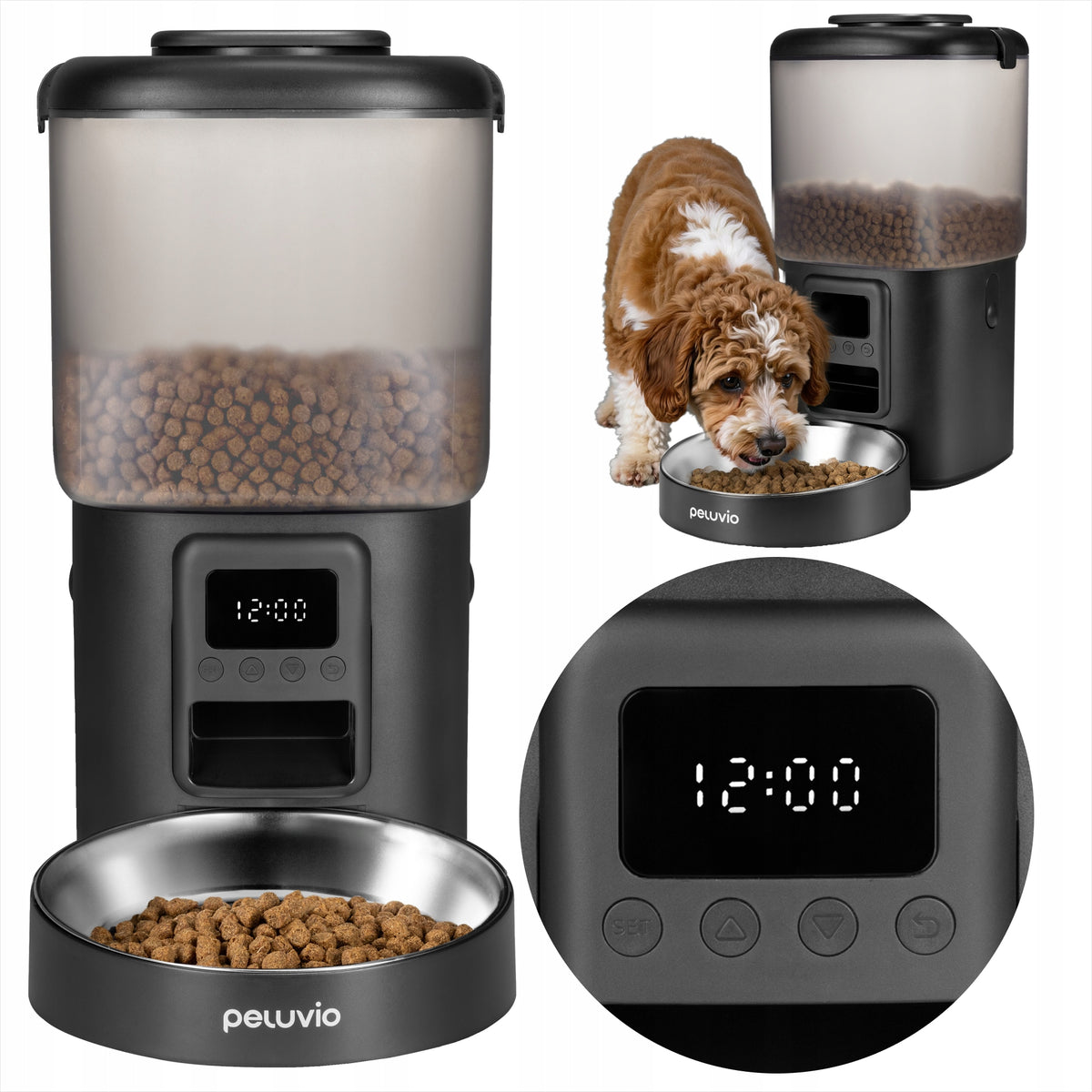 Automatic feeder dry dog food dispenser 4,5Lmiska Peluvio Crispy