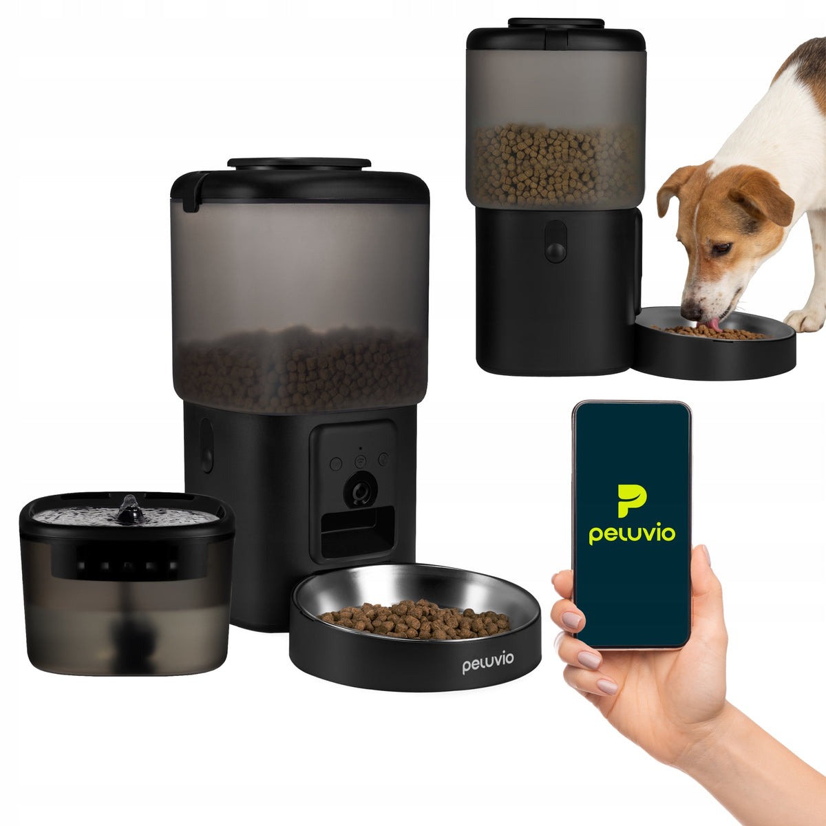Automatic food dispenser 4,5L+water fountain 2,5L WI-FI Peluvio Feast
