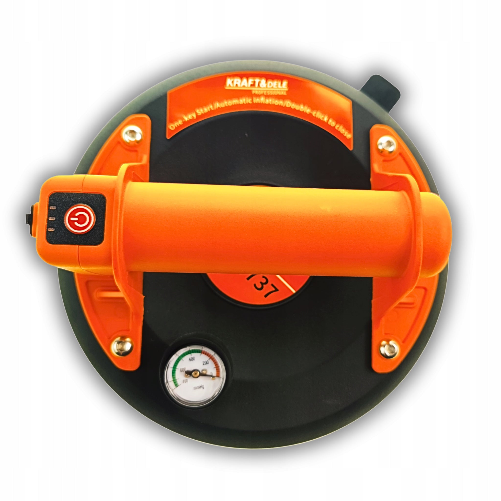 Automatic suction cup Kraft&Dele 200 mm 190 kg cordless Series AKUMULATOROWA 190kg do chropowatych