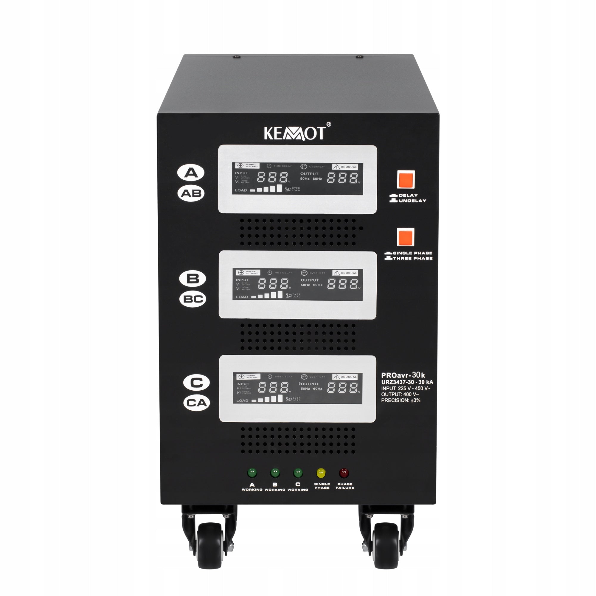 Automatic three-phase voltage stabilizer 30000 VA 3% KEMOT PROavr-30k Brand Kemot