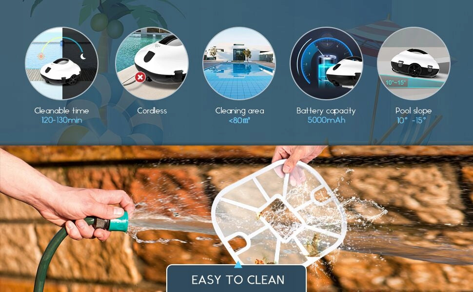 Automatic vacuum cleaner pool cleaning robot Blossom PC2332 130min Customs tariff code 85081100