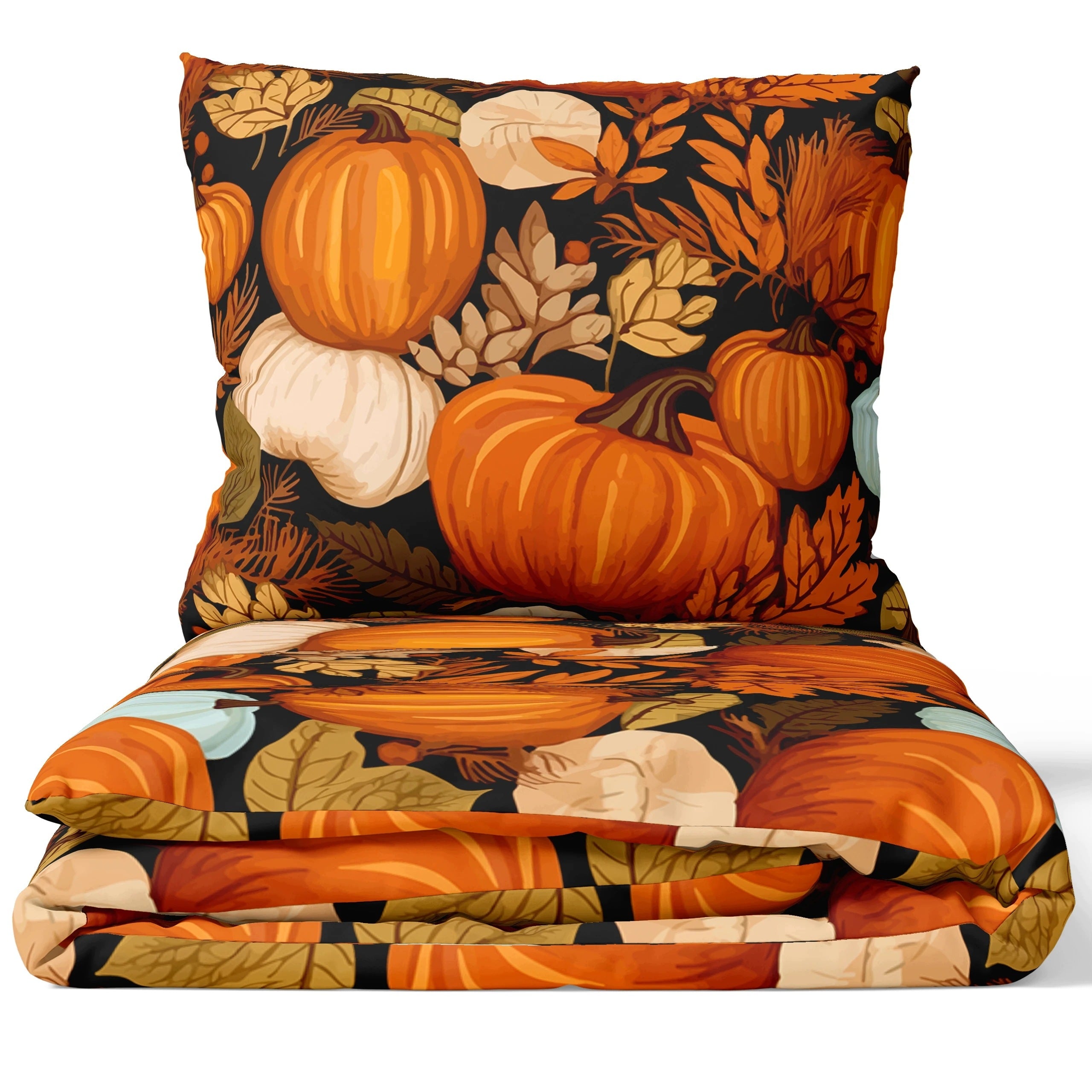 Autumn Bedding 160x200 W Pumpkin Cotton Premium J&W Autumn Garden