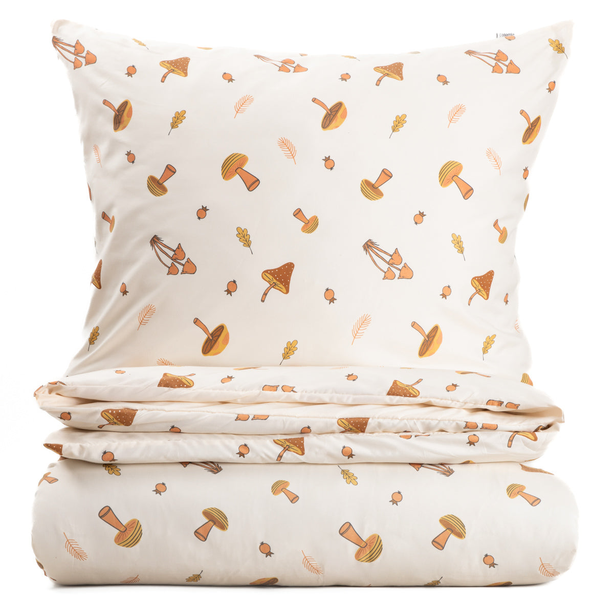 Autumn bedding SHROOM microfiber in mushrooms 220x200cm HOMLA