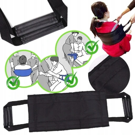 Auxiliary belt with sponge and handles for carrying patients/older people