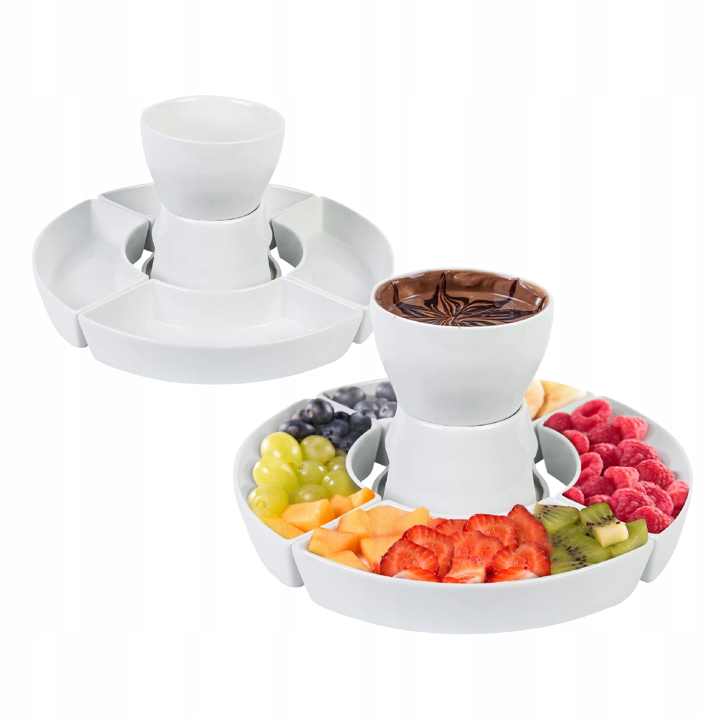 Axentia 133888 chocolate fondue set, dolomite, 6 elements