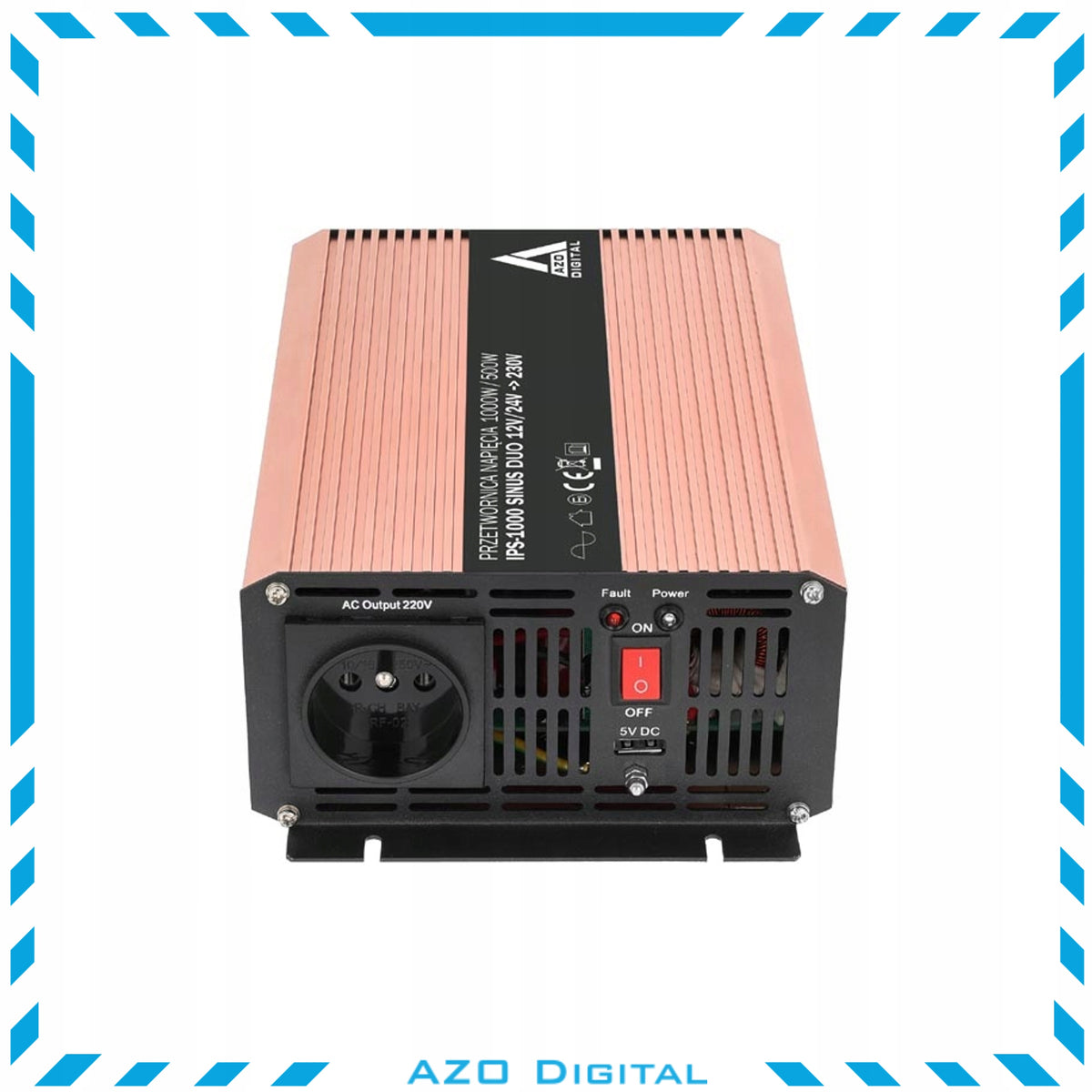 Azo Car Voltage Converter DUO 1000W Sinus 12/24V Effective power 1000 W