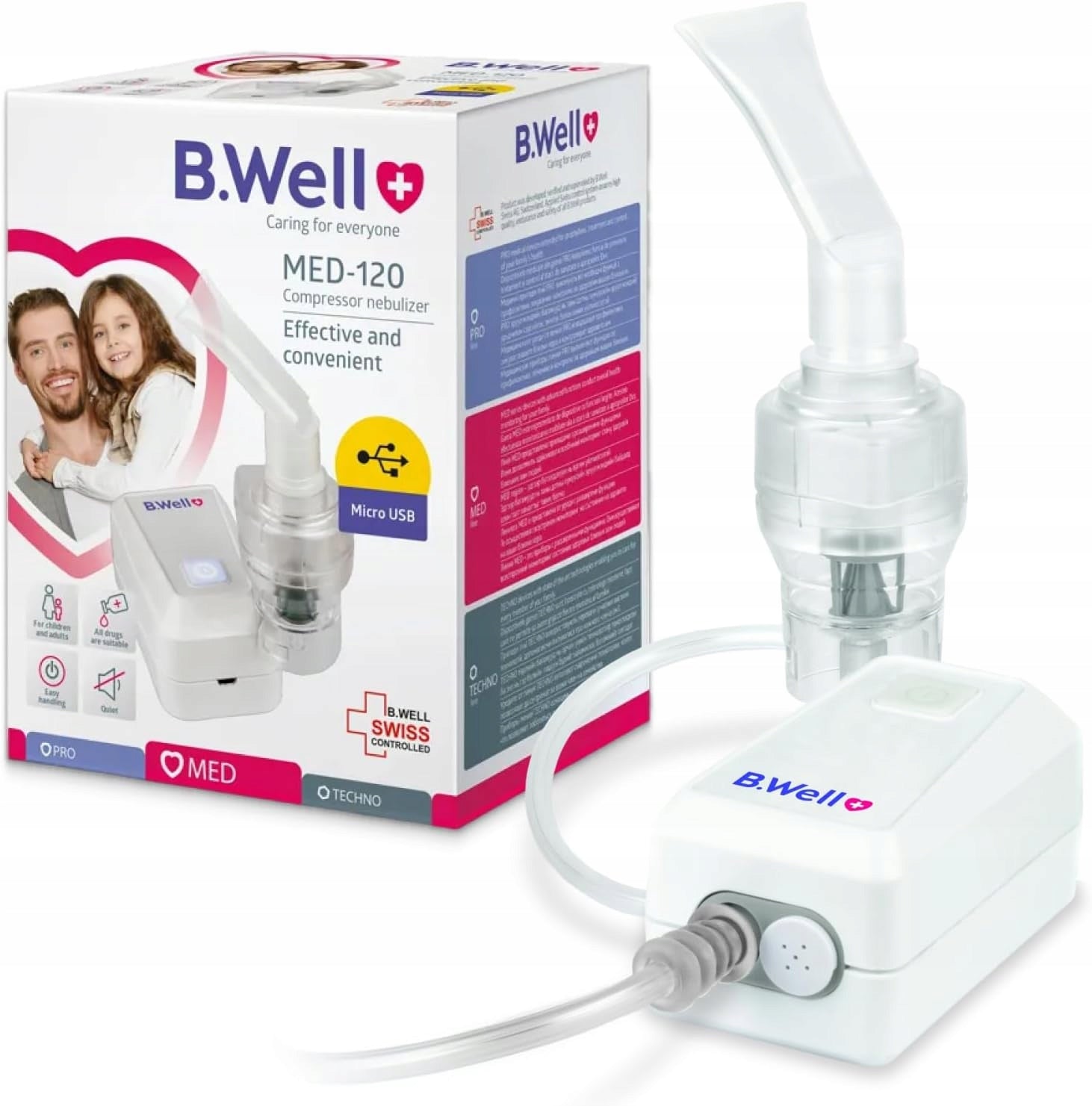 B.WELL PORTABLE SILENT PISTON NEBULISER INHALER FOR CHILDREN AND ADULTS