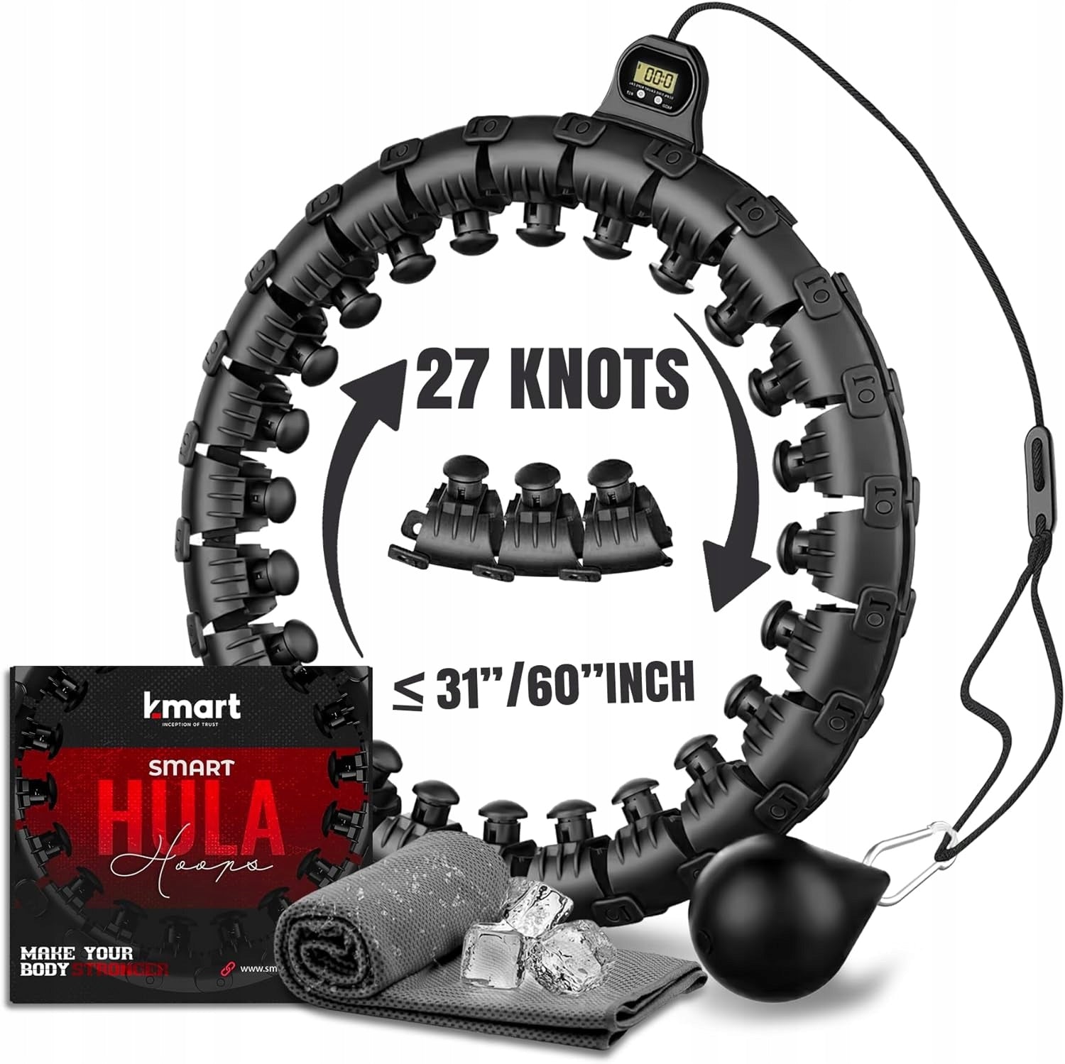 B12/1 Hula hop with projections K-MART 48,5 cm black