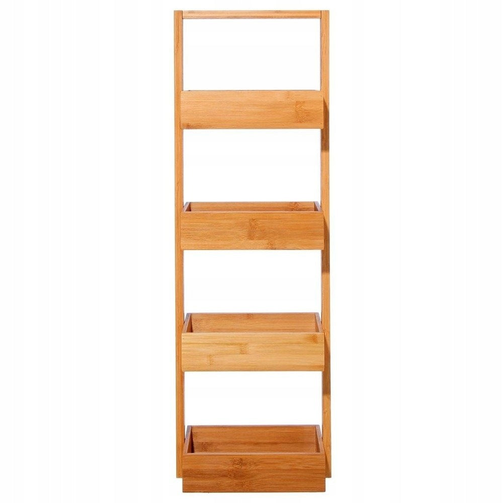 BABMBUS BOOKCASE FOR BATHROOM 4 SHELVES BASKETS FOR COSMETICS BAMBOU 29X88X16 CM Furniture color shades of brown