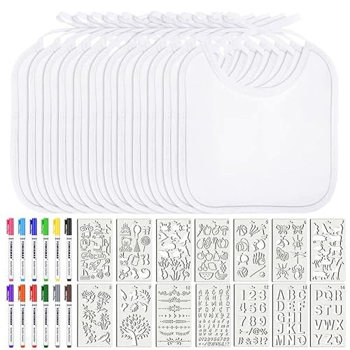 BABY BIBS FOR PAINTING 38 PCS FOR BABY SHOWER FUN Brand no brand